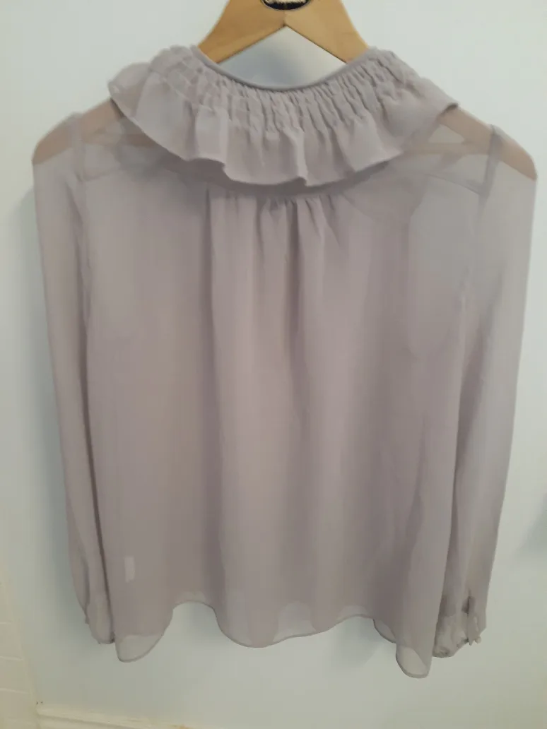 Mauve Color Blouse with Ruffled Collar image indicator(2)