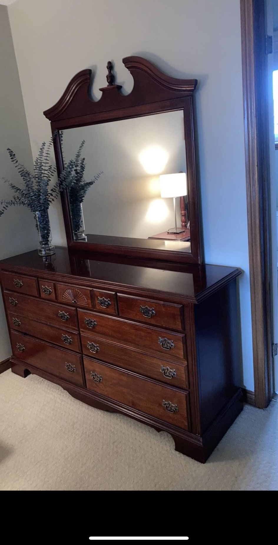 Wooden Dresser With Mirror