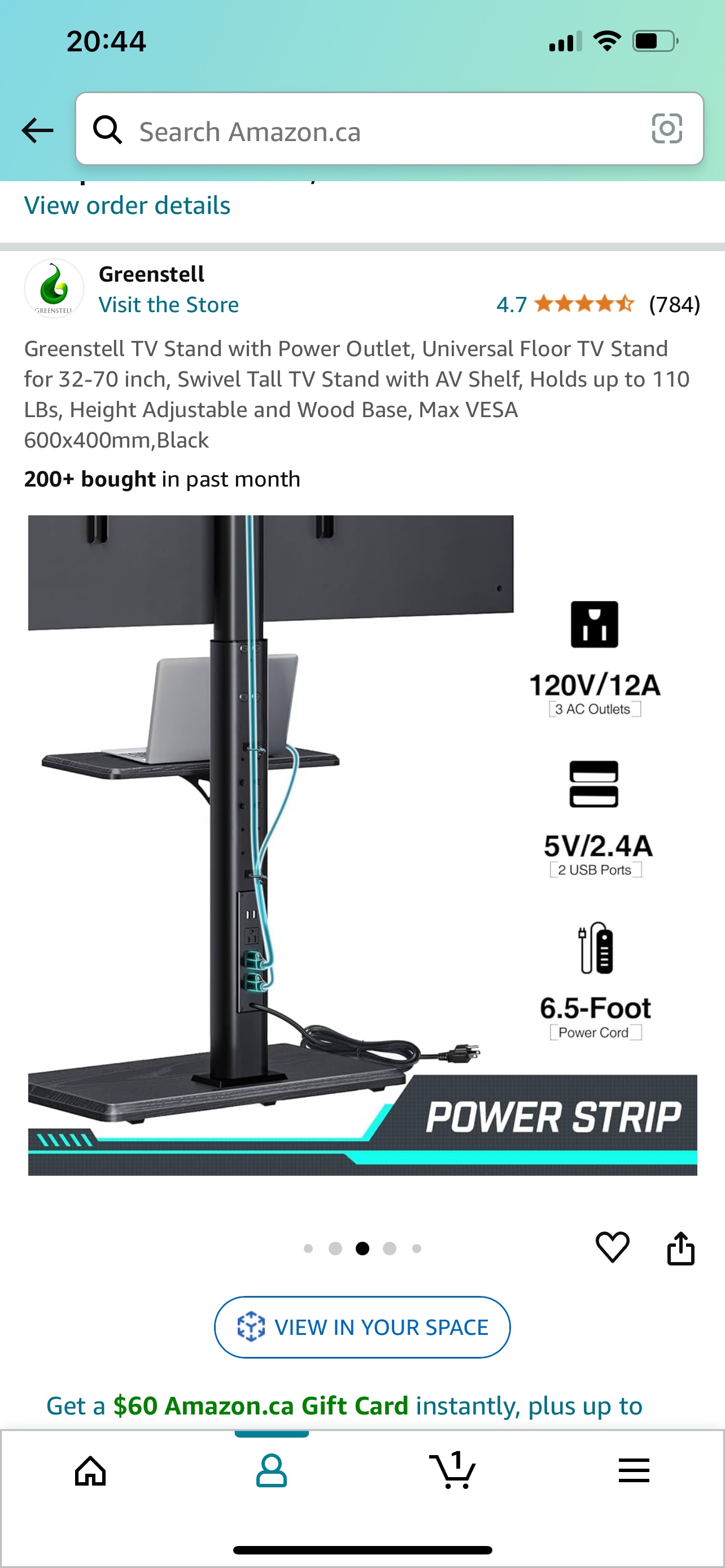 Greenstell TV Stand with Power Outlet - photo 3