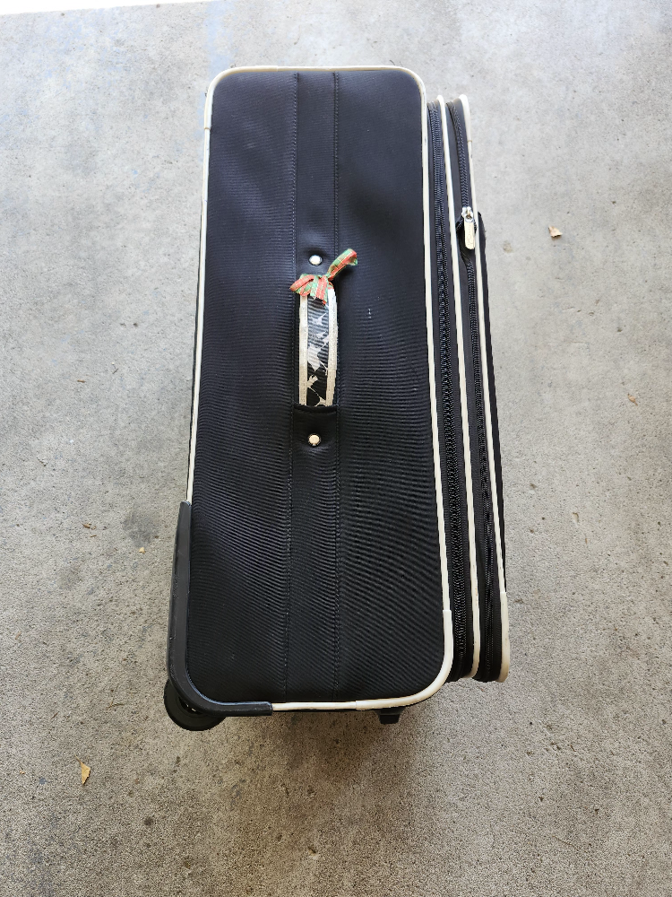 Set of Two Black Suitcases with White Trim - photo 3