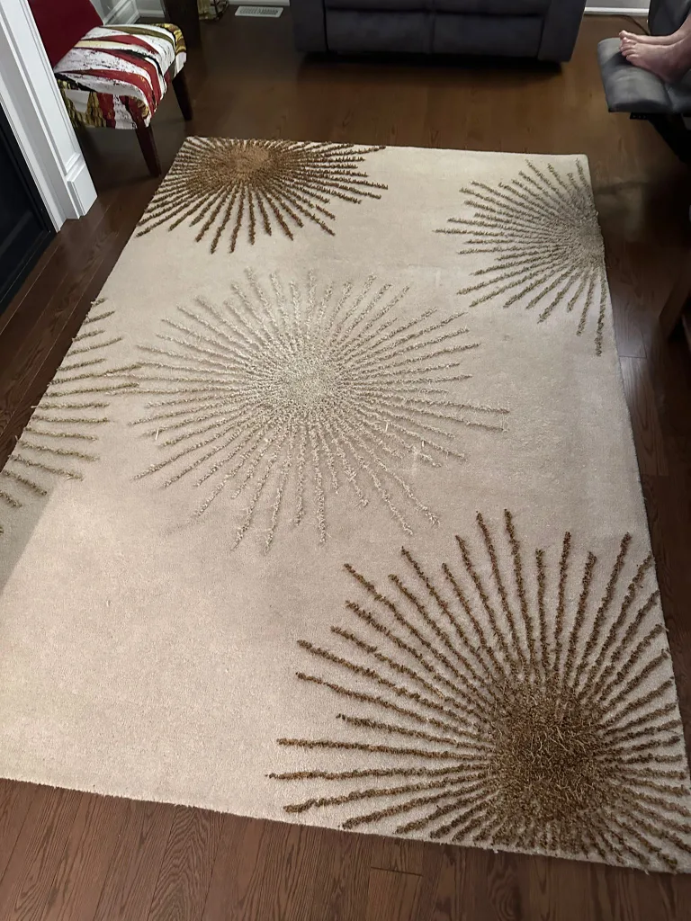 Gorgeous large 6 by 9 ft area rug excellent condition thumbnail