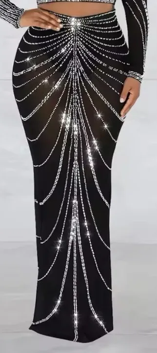 Rhinestone Mesh Skirt image indicator(2)