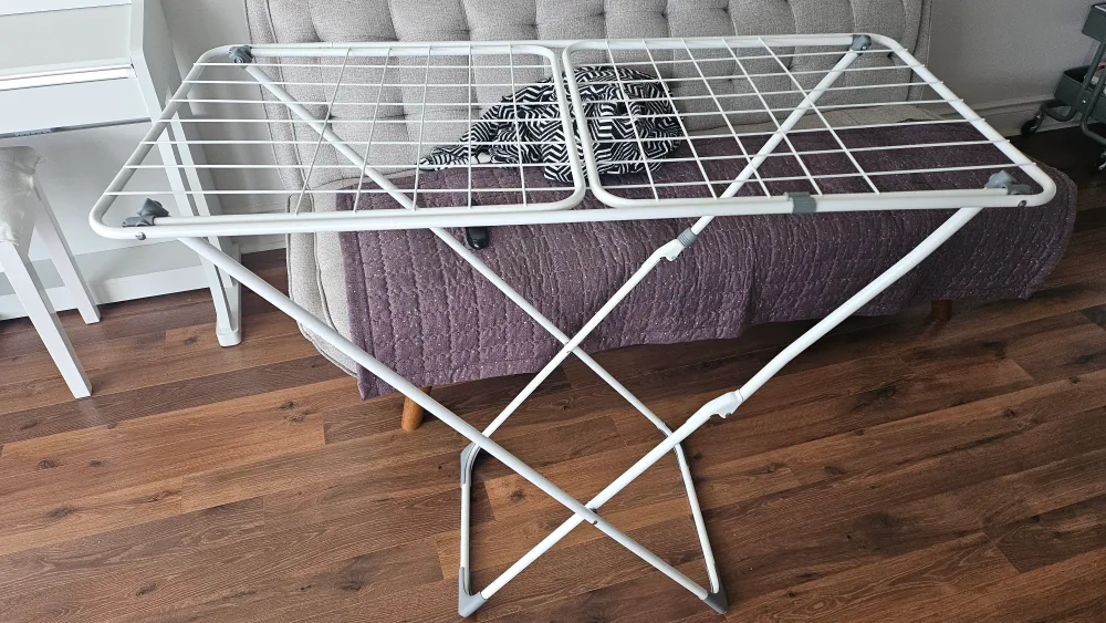 White Folding Clothes Drying Rack thumbnail