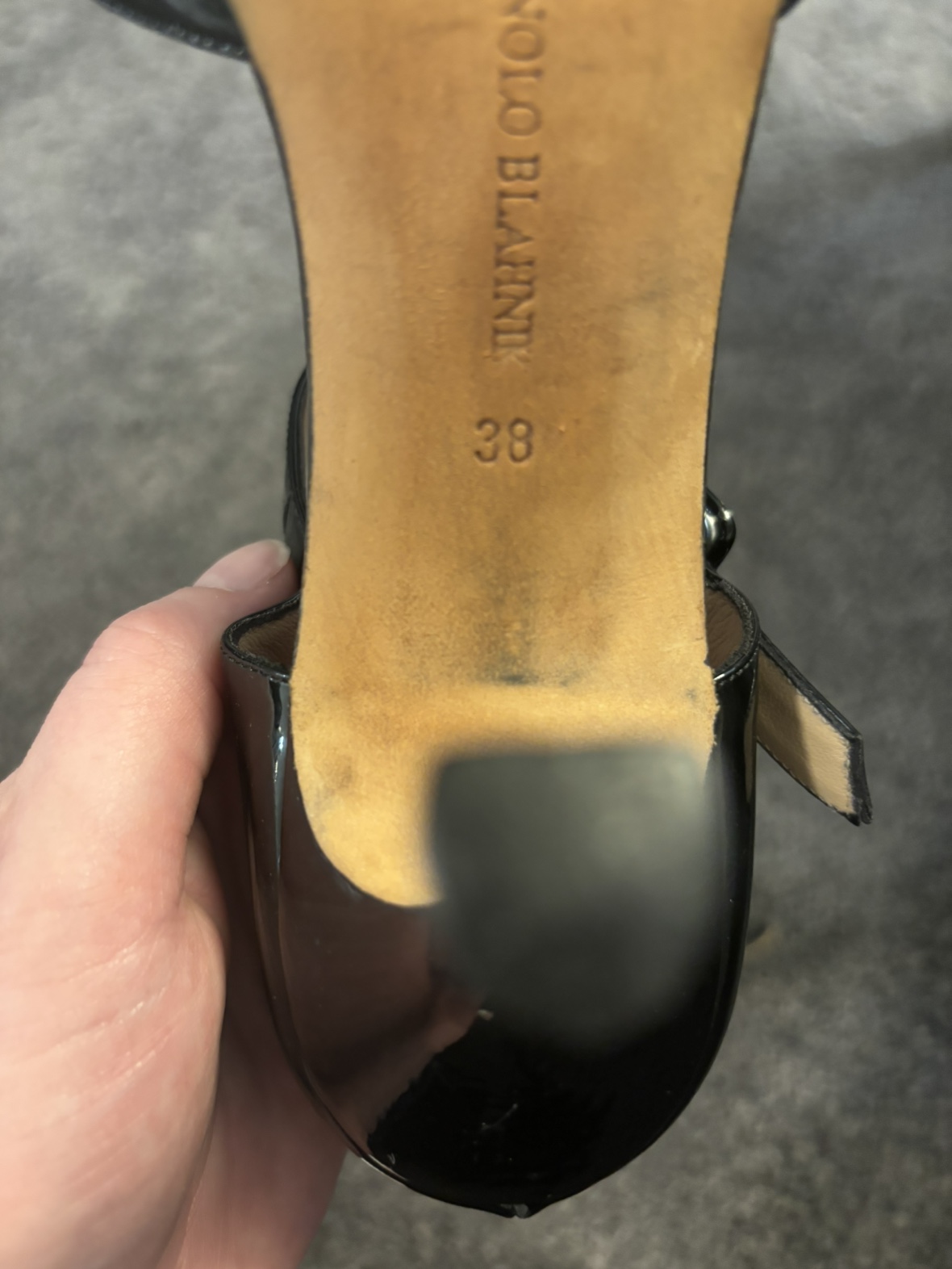 Manolo Blahnik Black Patent Leather Heels - photo 4