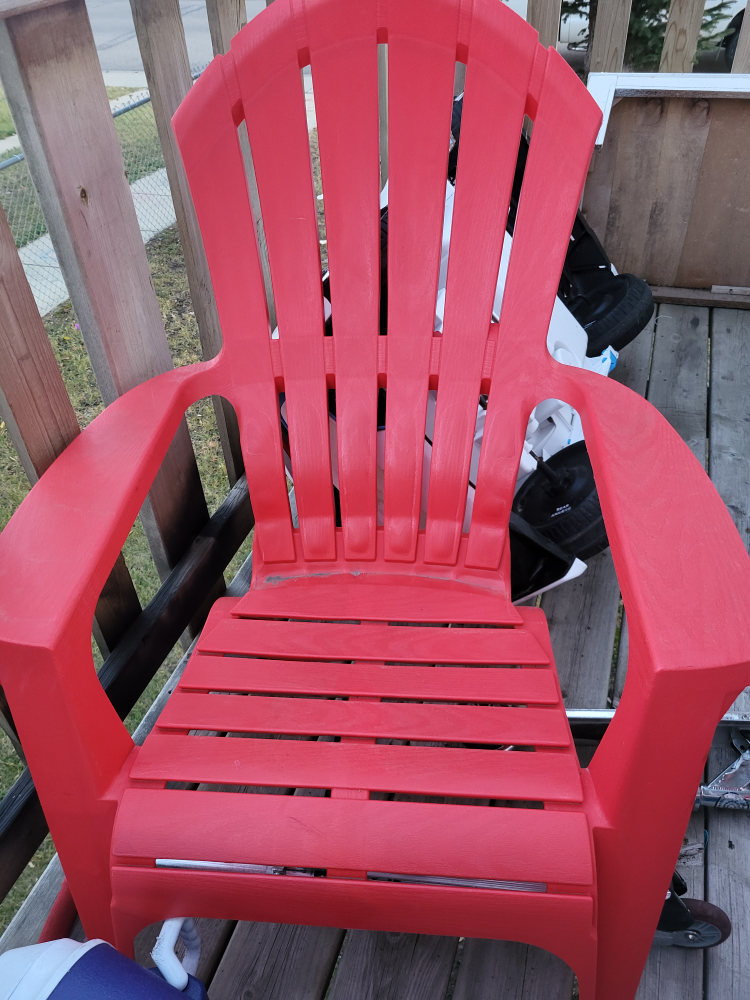 Red Plastic Patio Chair