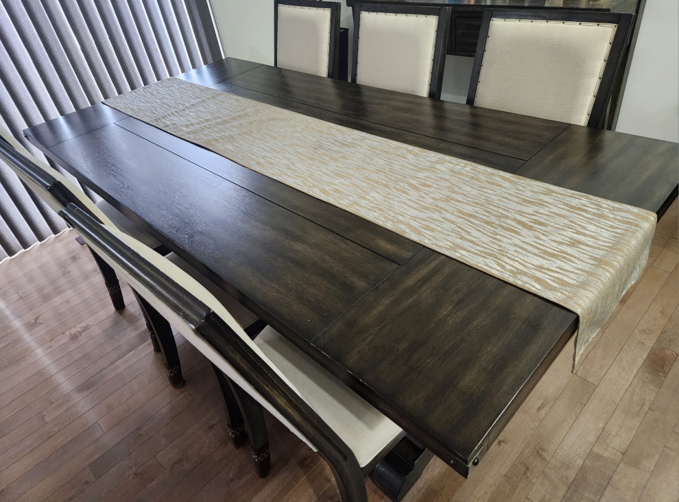 Dining Table Set with 6 chairs /beige upholstered chairs - photo 3