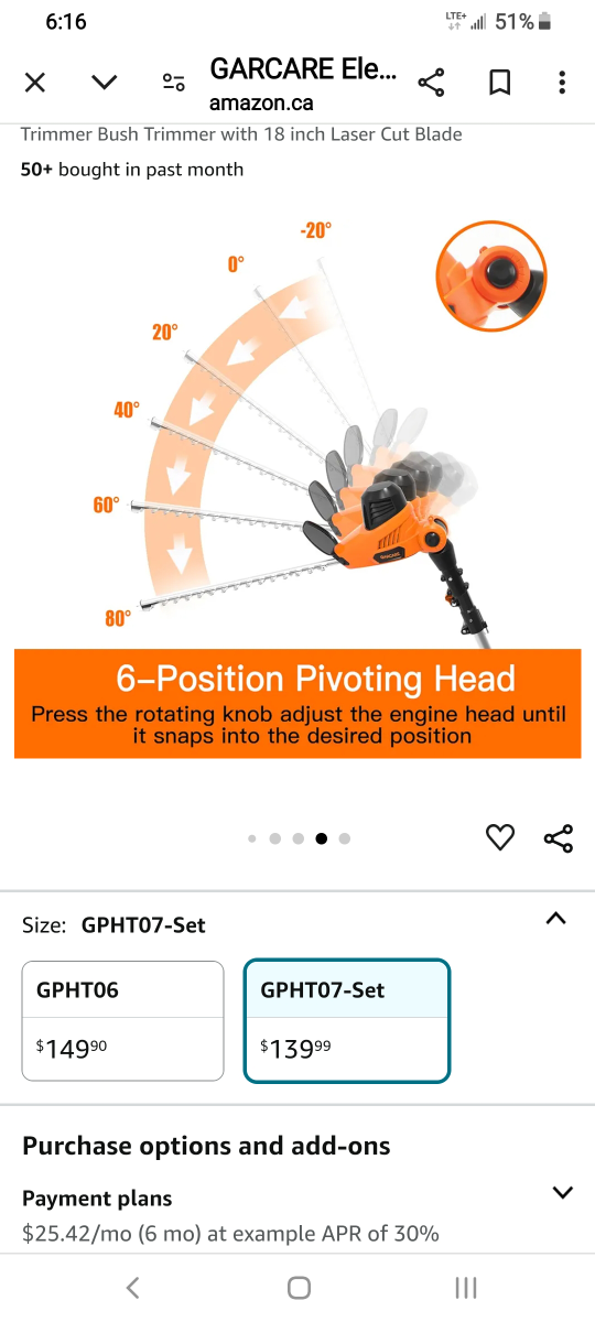 Hedge Trimmer GPHTO7-Set telescopic 10ft - photo 5