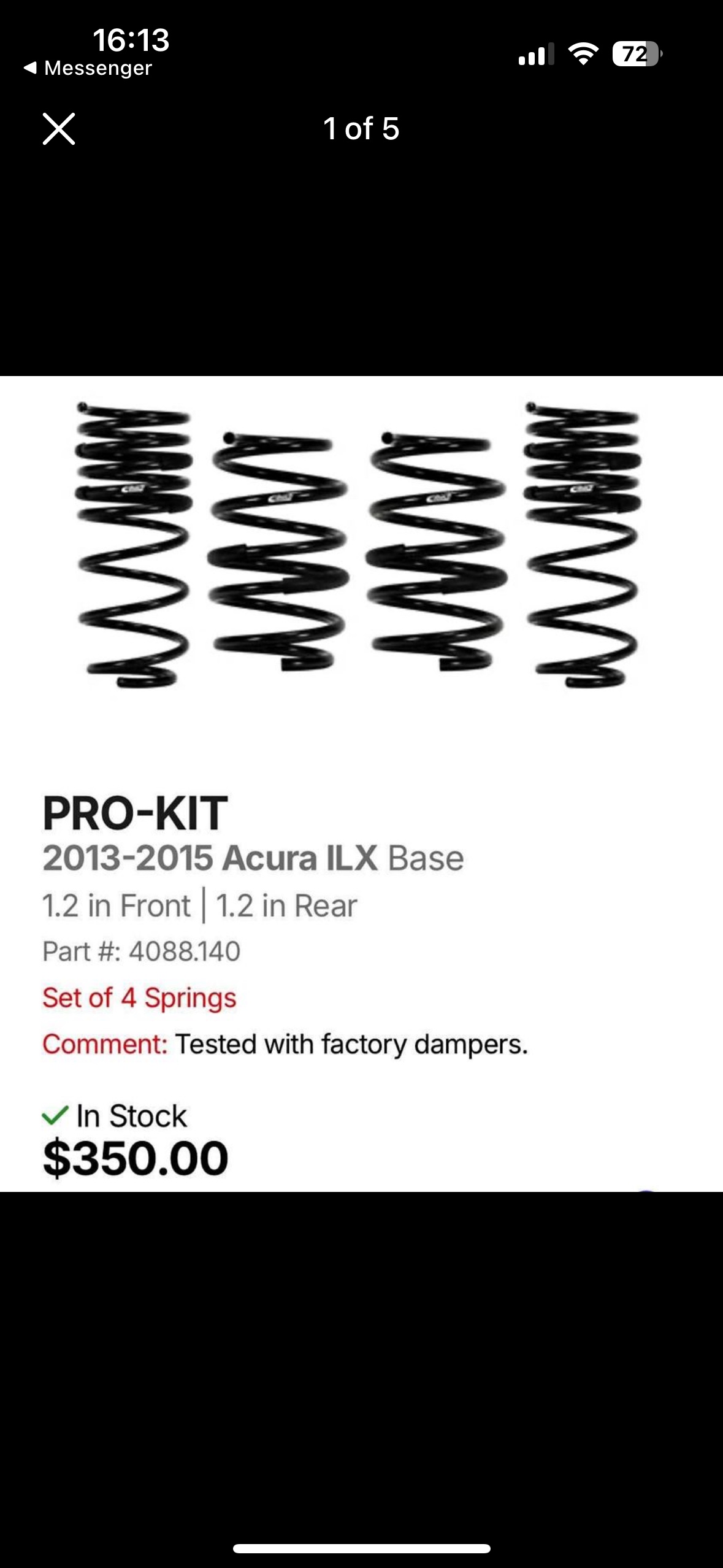 2013-2015 Honda Civic Si/Acura ILX Eibach Lowering Springs Set