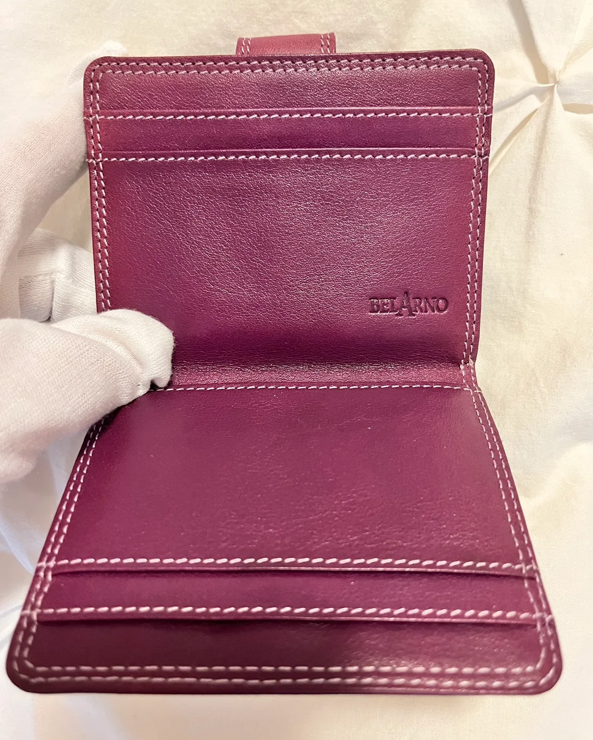Belarno Purple leather Wallet image indicator(4)