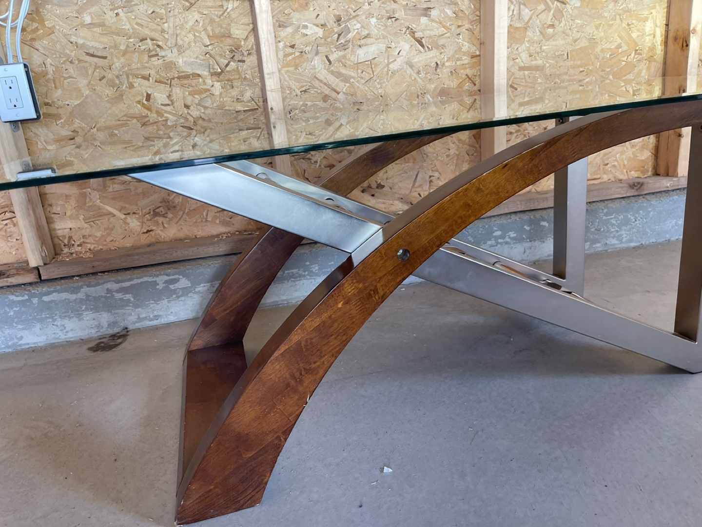 Glass and Metal Coffee Table - photo 3