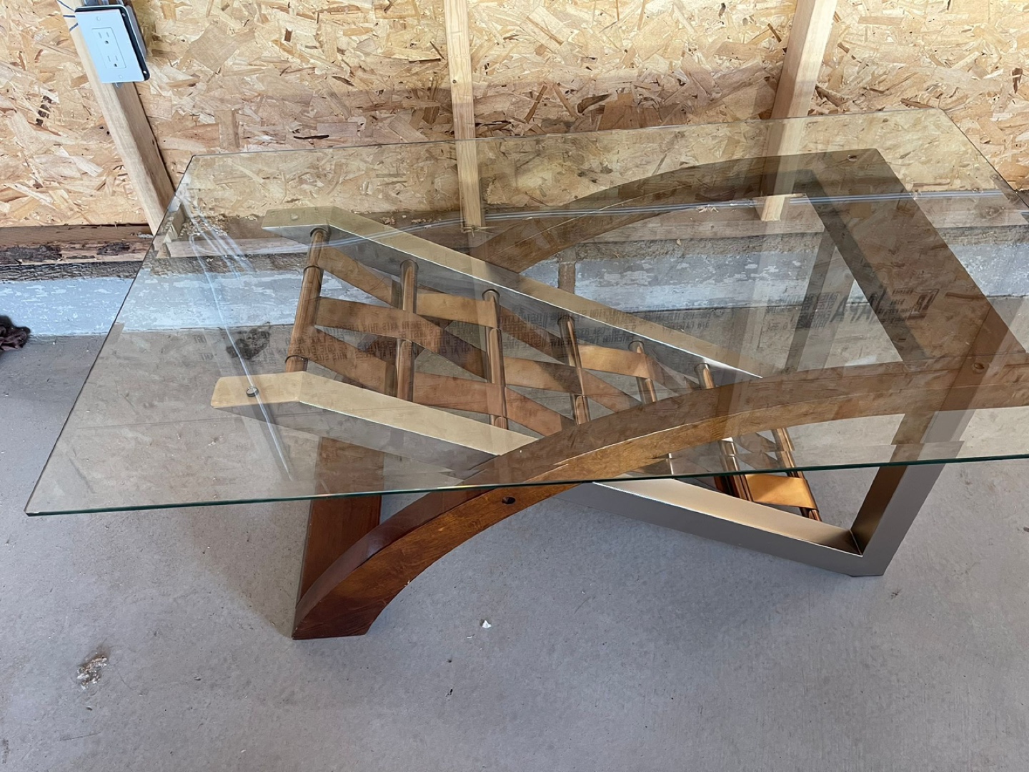 Glass and Metal Coffee Table