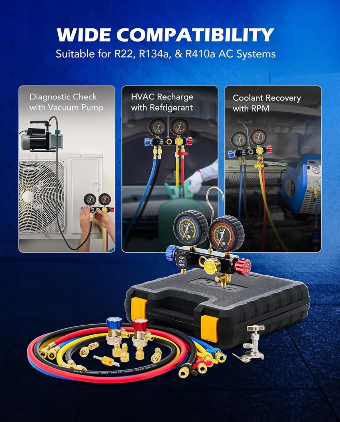 4-Valve Manifold Gauge Set image indicator(5)