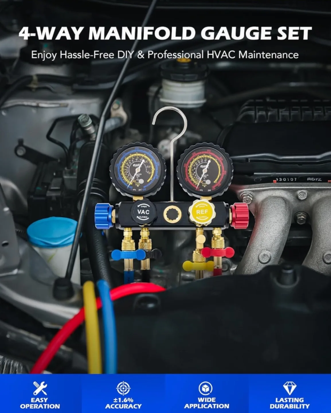 4-Valve Manifold Gauge Set image indicator(7)