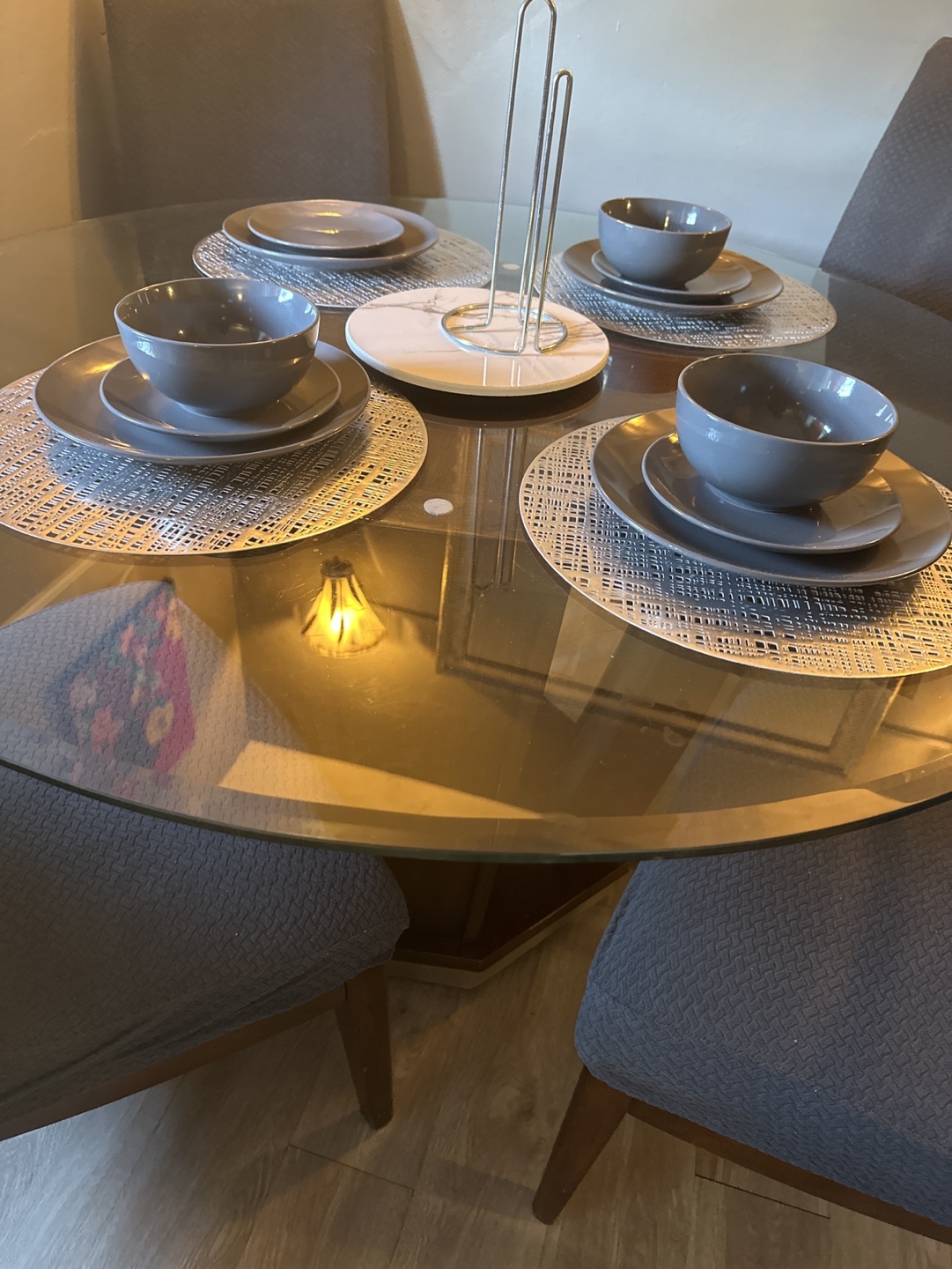 Glass Table and 4 Chairs