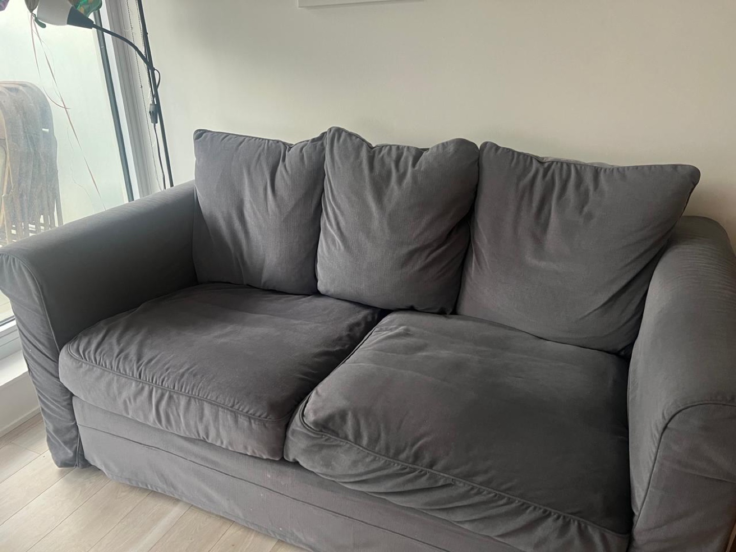 Grey Couch (ikea) + floor lamps - photo 3