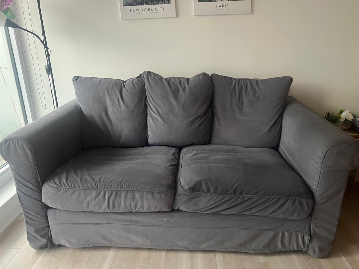 Grey Couch (ikea) + floor lamps - photo 4