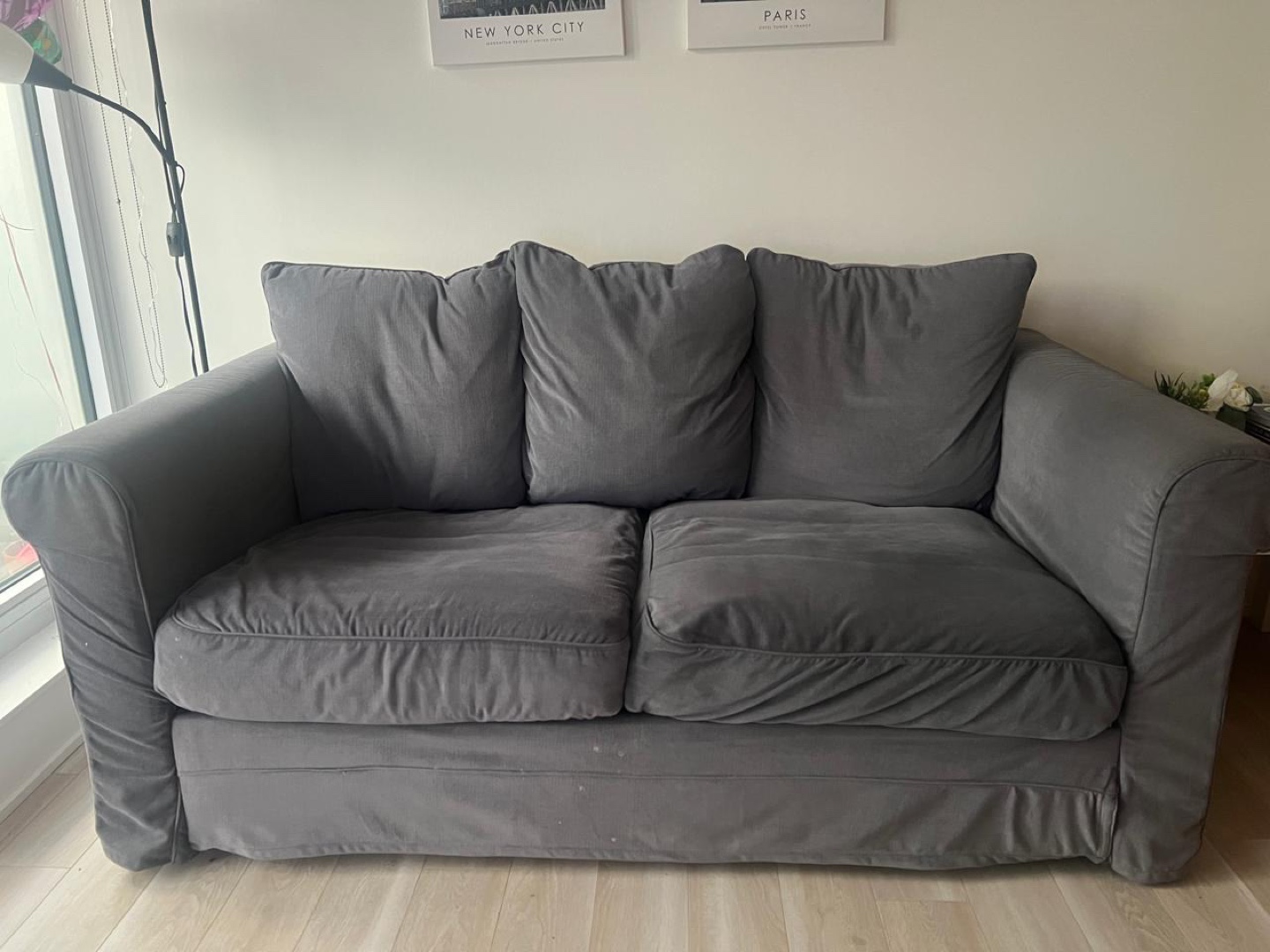 Grey Couch (ikea) + floor lamps - photo 5