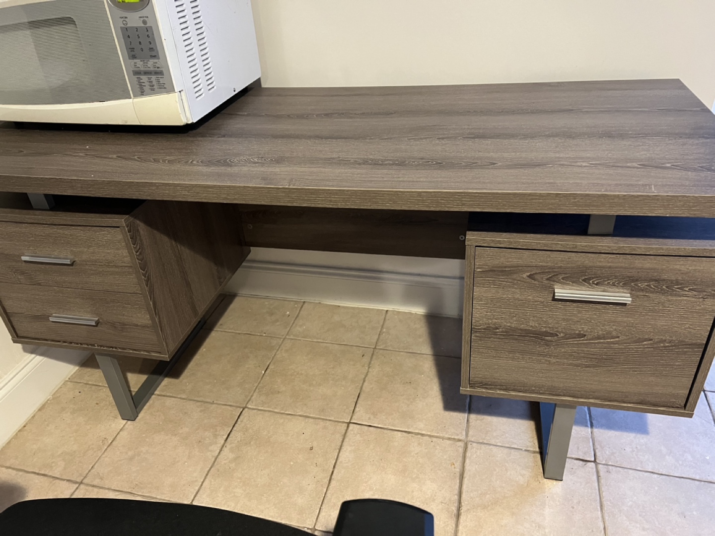 Gray Desk with Drawers - photo 5
