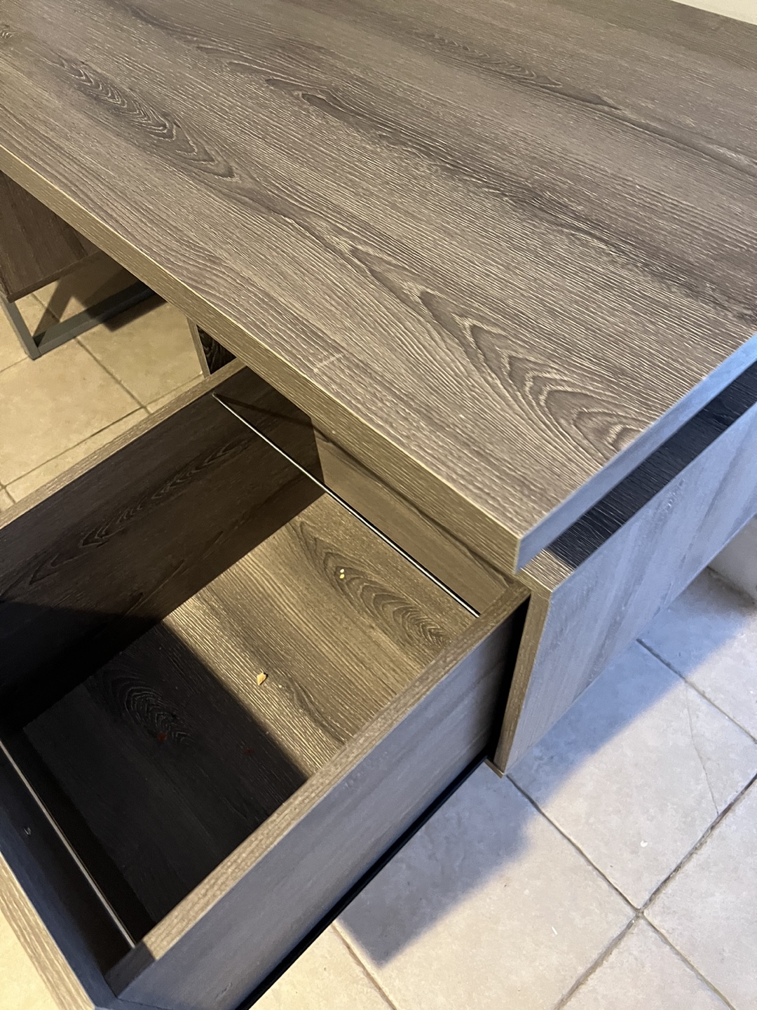 Gray Desk with Drawers - photo 2
