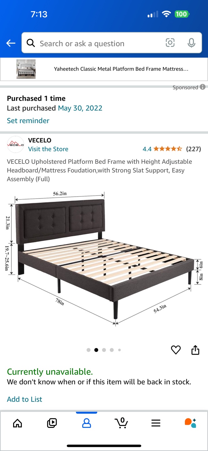 Full Upholstered Platform Bed Frame with mattress - photo 4