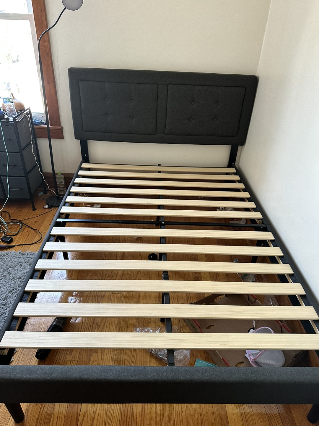 Full Upholstered Platform Bed Frame with mattress - photo 2