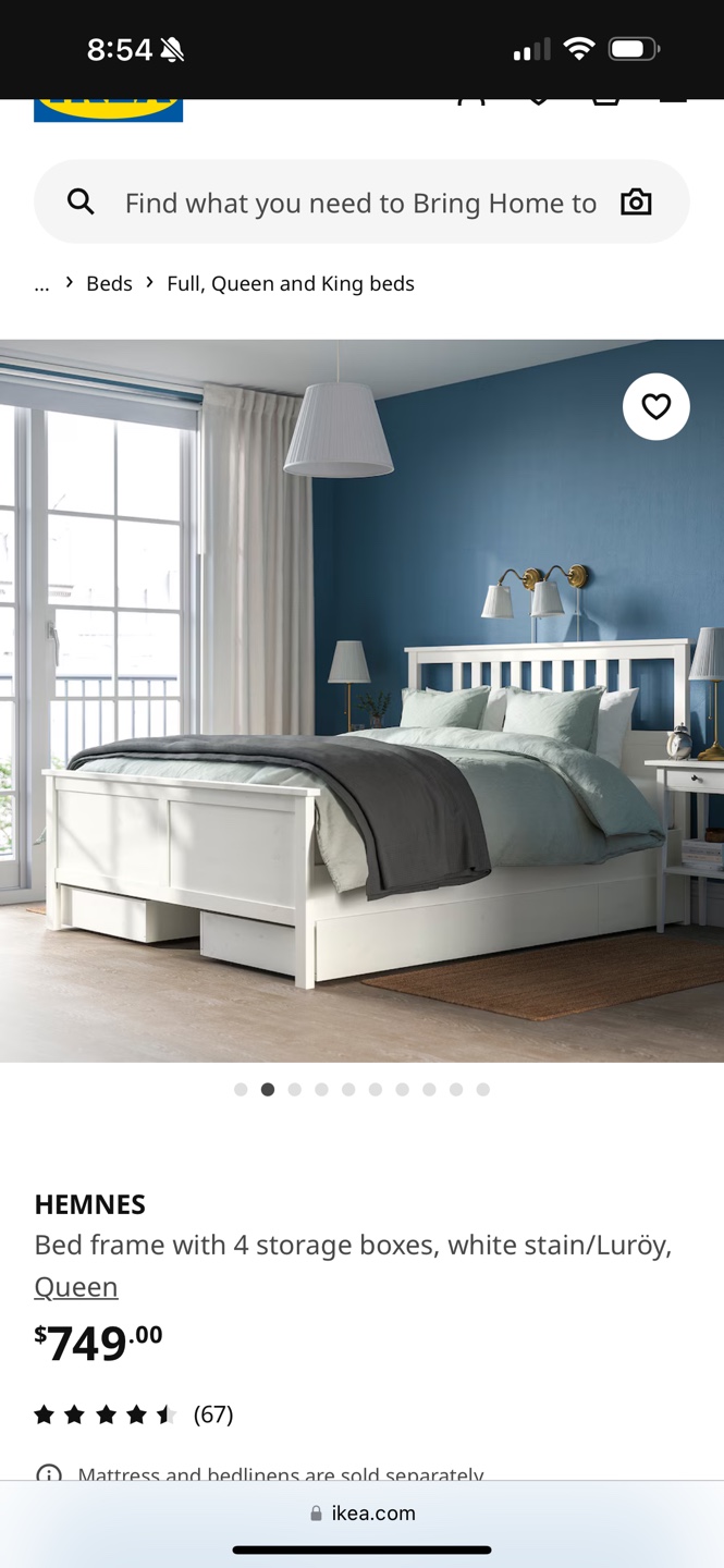 IKEA HEMNES Queen Bed Frame with Storage - photo 2