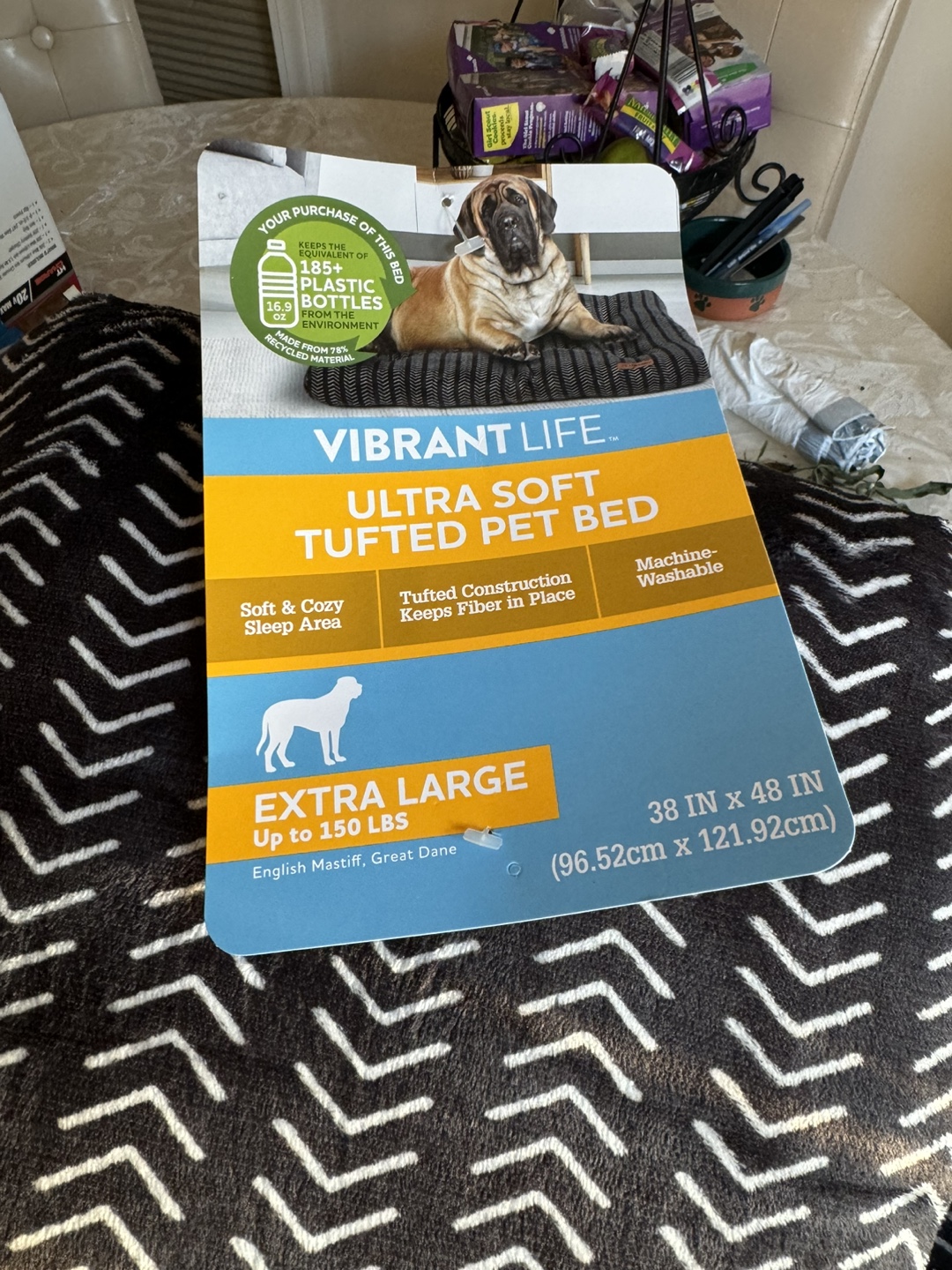 Vibrant Life Ultra Soft Tufted Pet Bed Extra Large