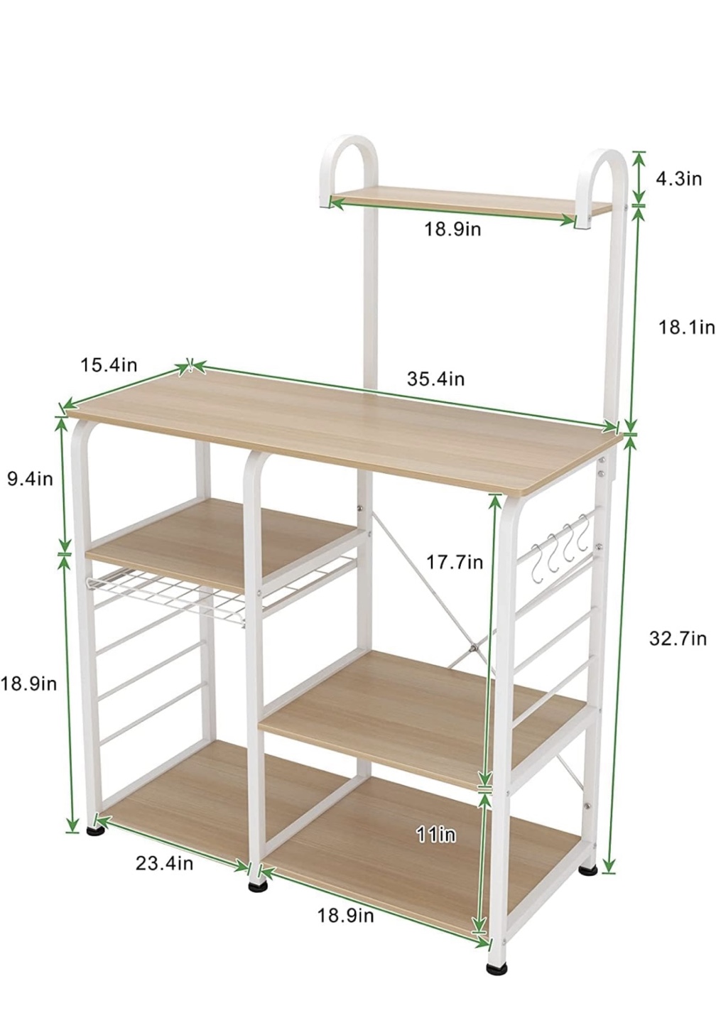Microwave Stand with Storage Shelves - photo 2