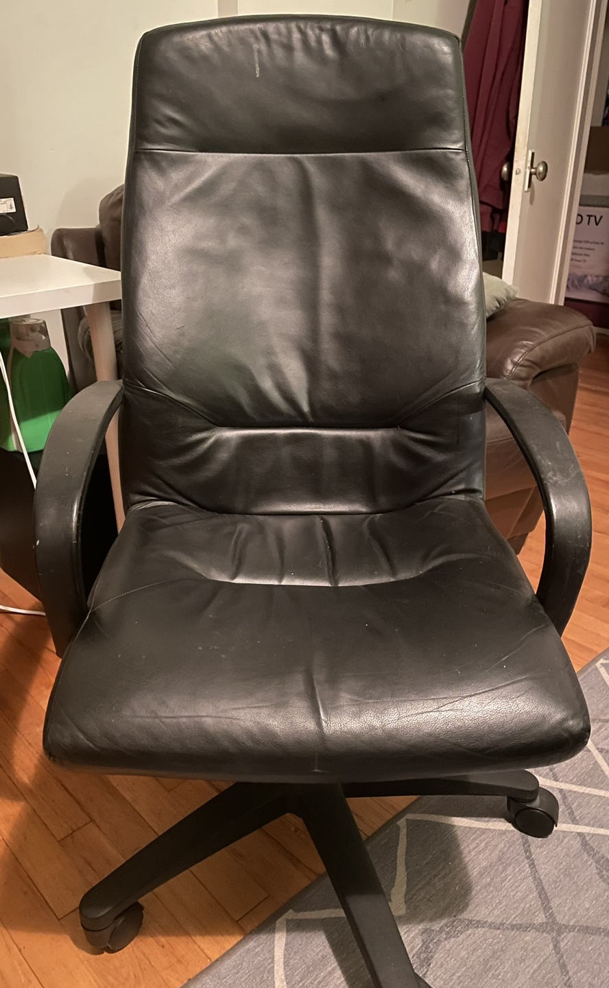 Black Leather Office/Desk Chair - photo 2
