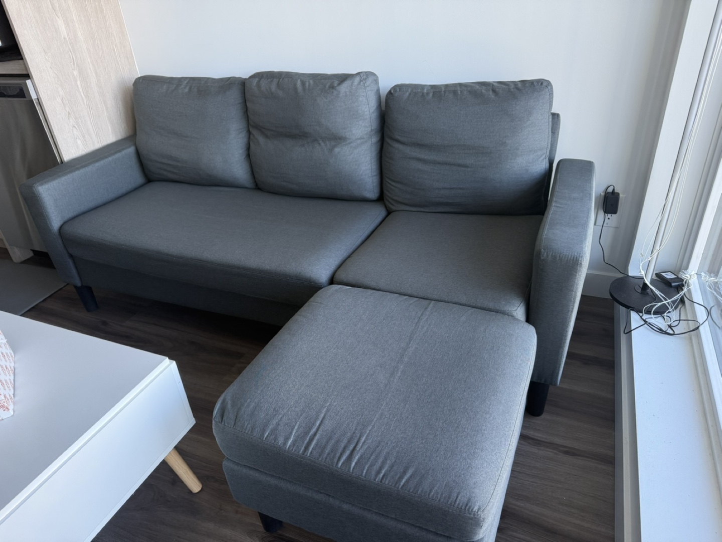 Grey Sectional Sofa with Ottoman - photo 2