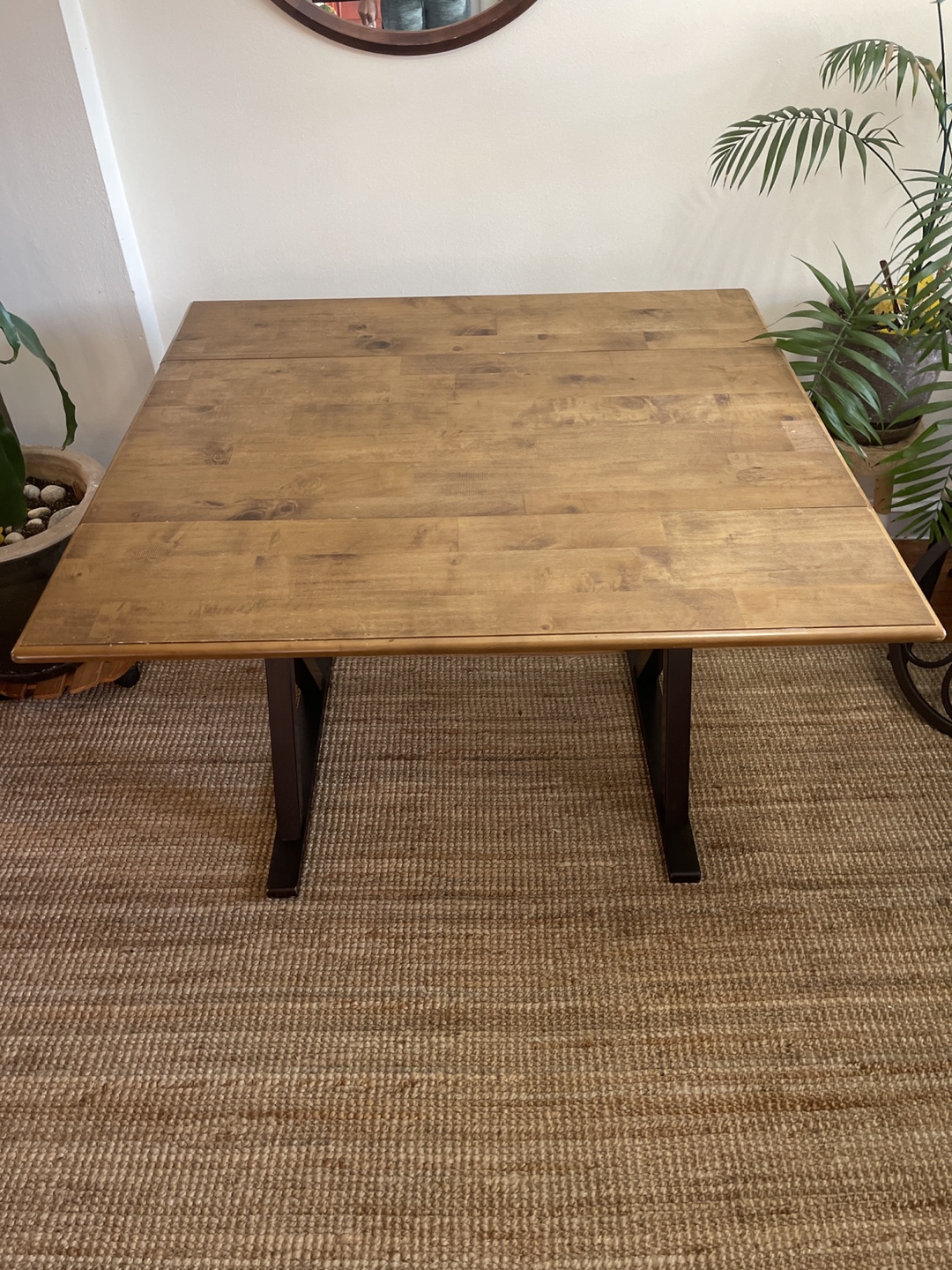 Dark Wood Drop Leaf Table with Black Wood Legs - photo 2