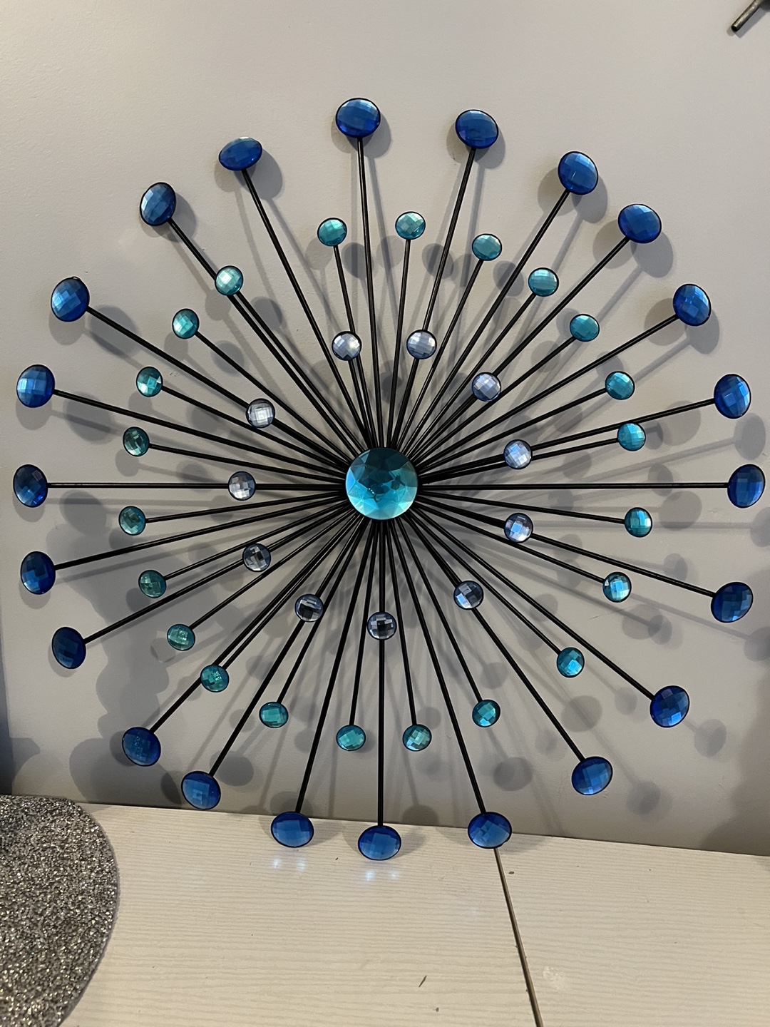 Blue and Black Metal Wall Decor