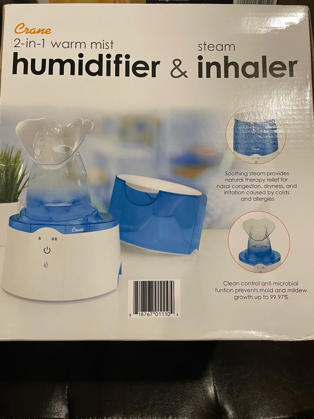 Crane 2-in-1 Warm Mist Humidifier & Steam Inhaler image indicator(2)