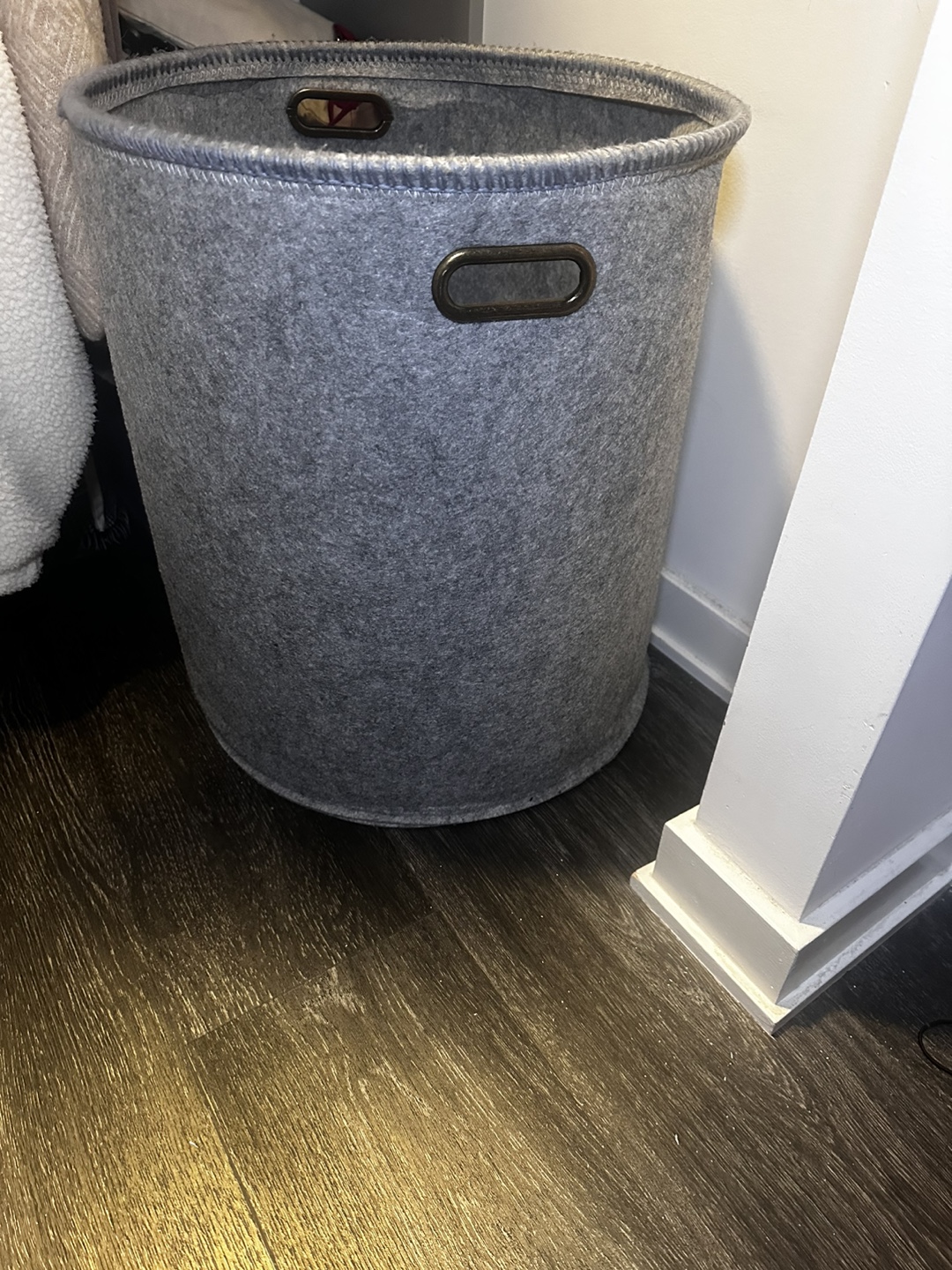 Grey Fabric Laundry Basket