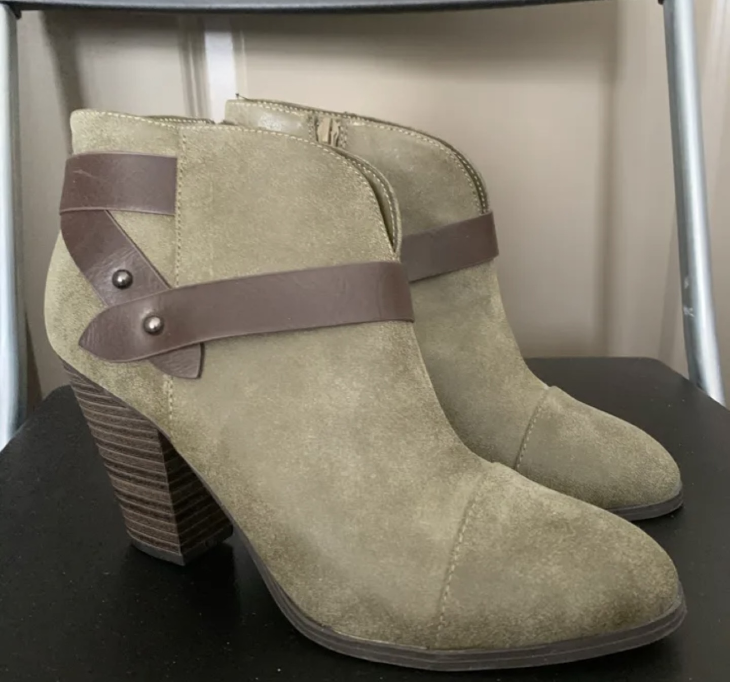 Green Suede Ankle Boots