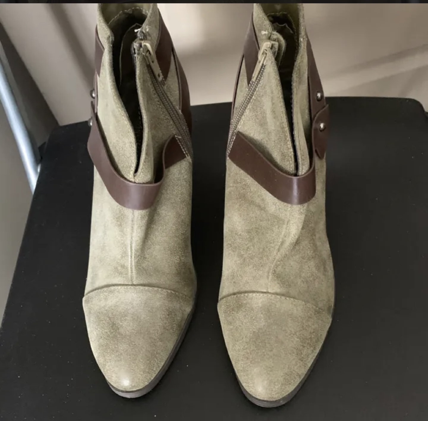 Green Suede Ankle Boots - photo 2