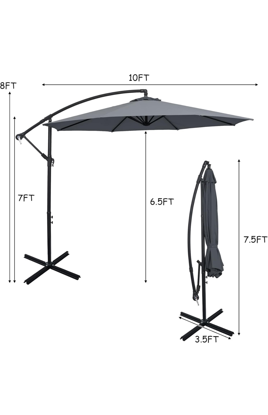 10 ft Offset Patio Umbrella - photo 2