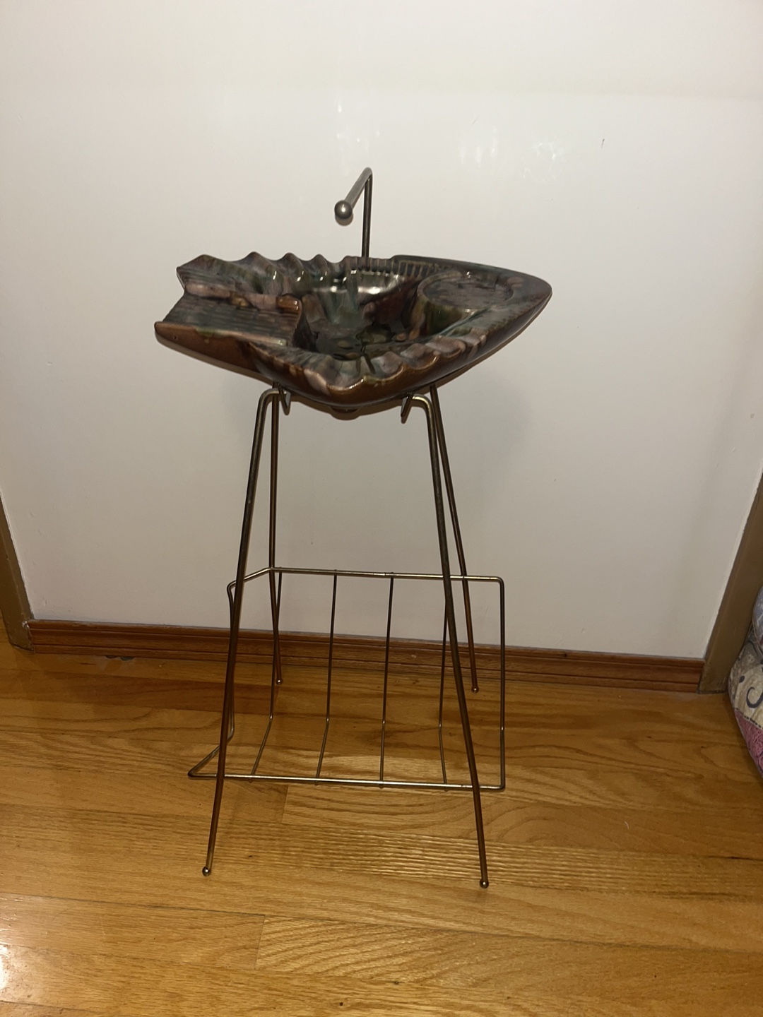 Vintage Ashtray Stand with magazine rack