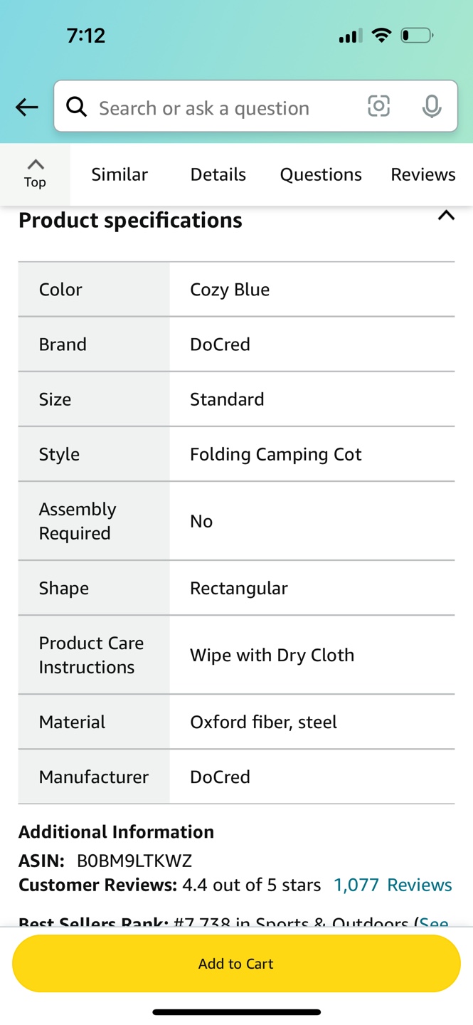 Folding Camping Cot - photo 5