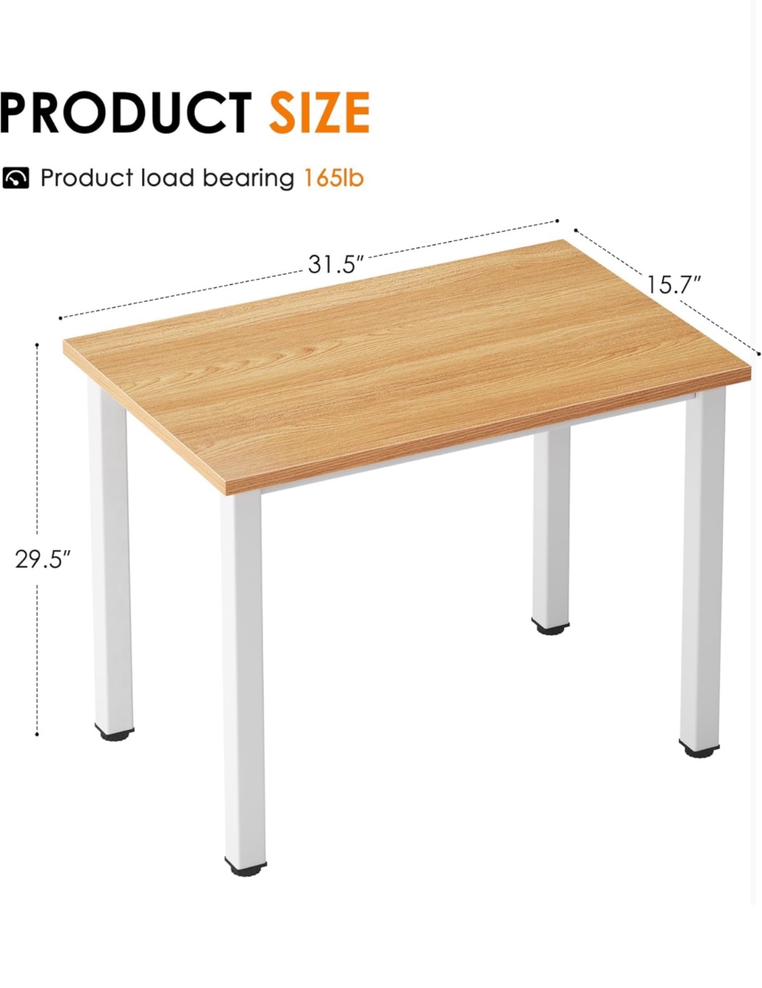 White and Wood Small Desk - photo 2