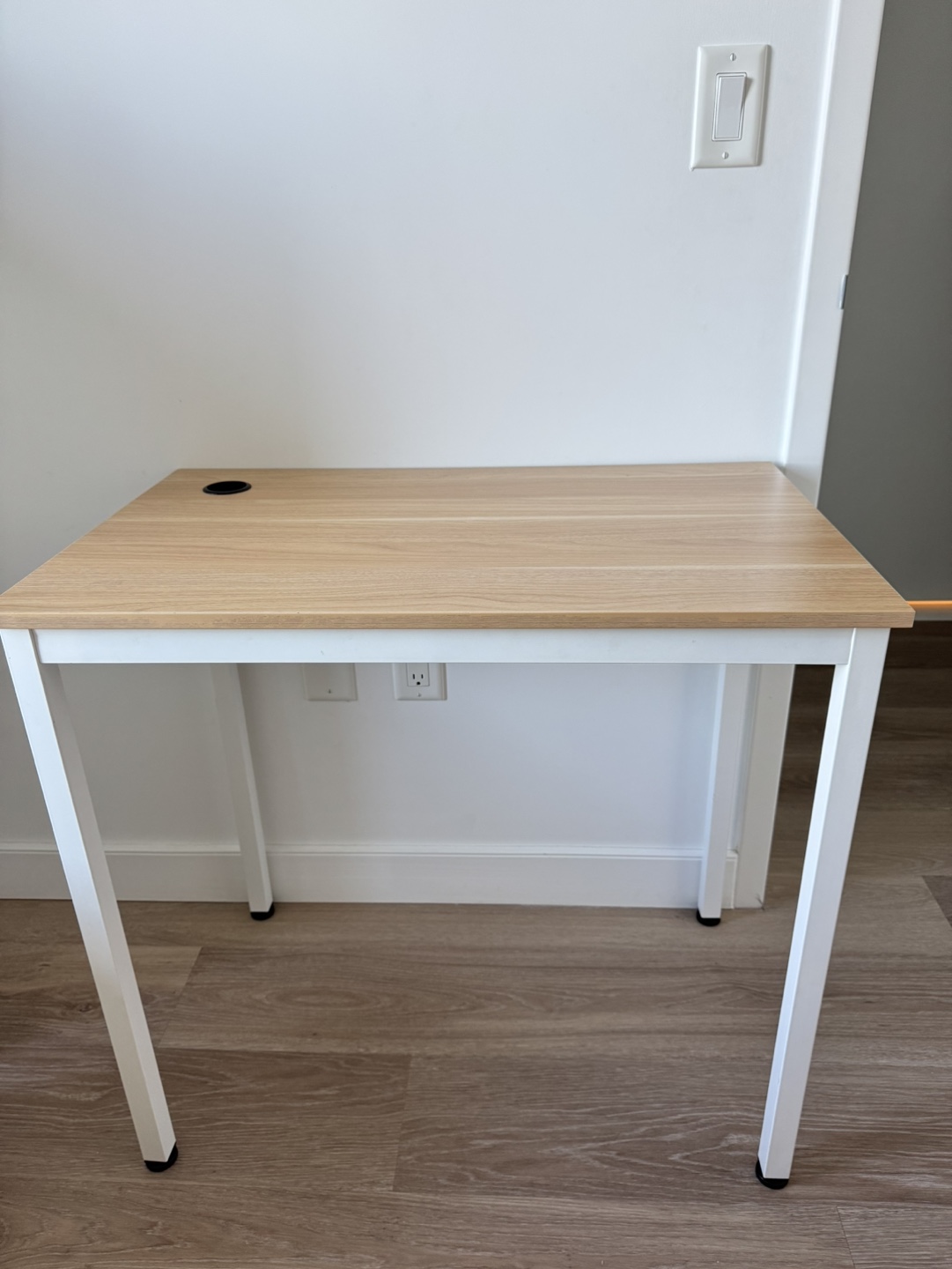 White and Wood Small Desk