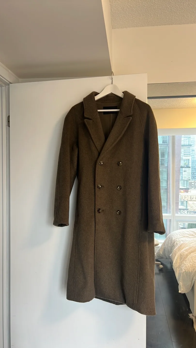 Oak and Fort Wool Coat Olive green thumbnail