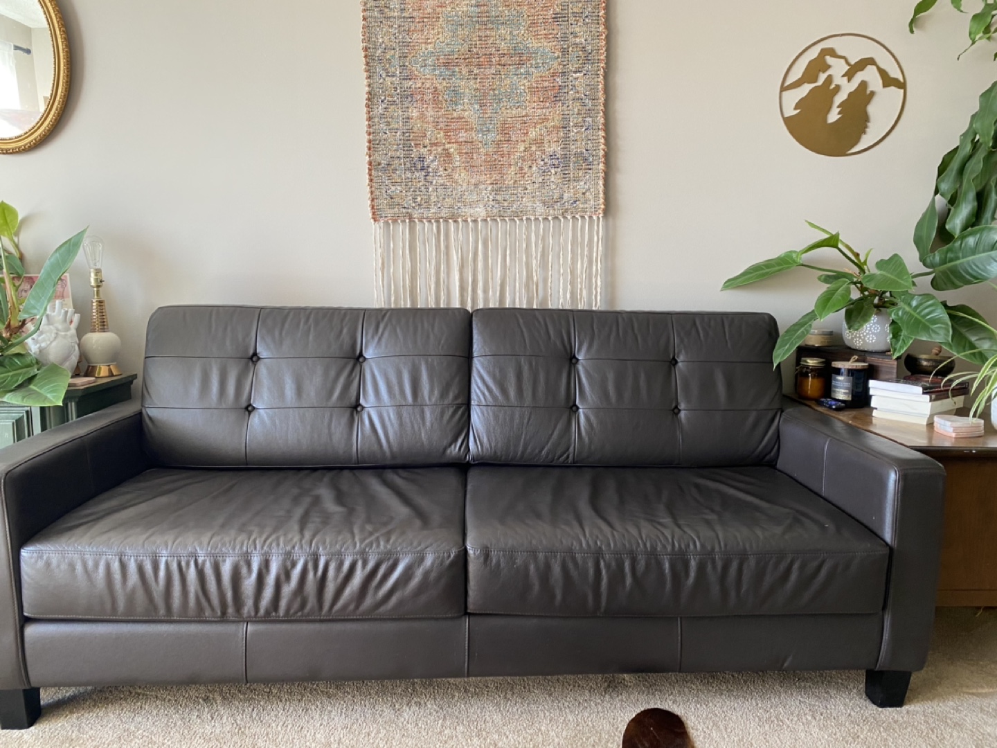 Brown Leather Sofa - photo 2