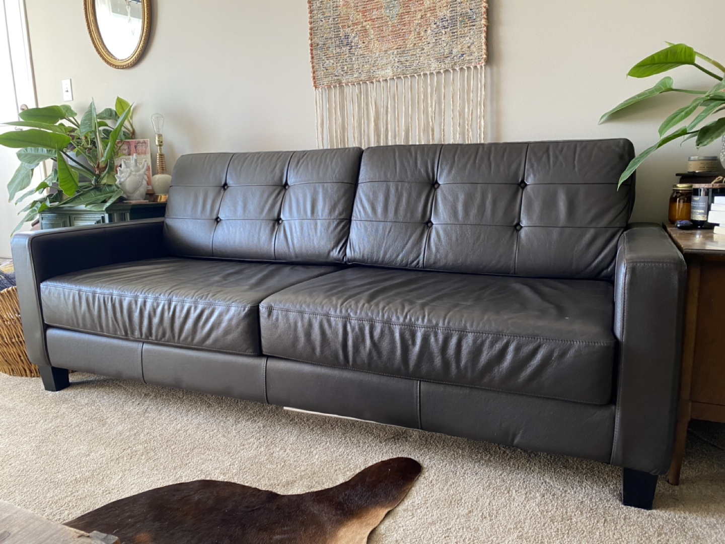 Brown Leather Sofa