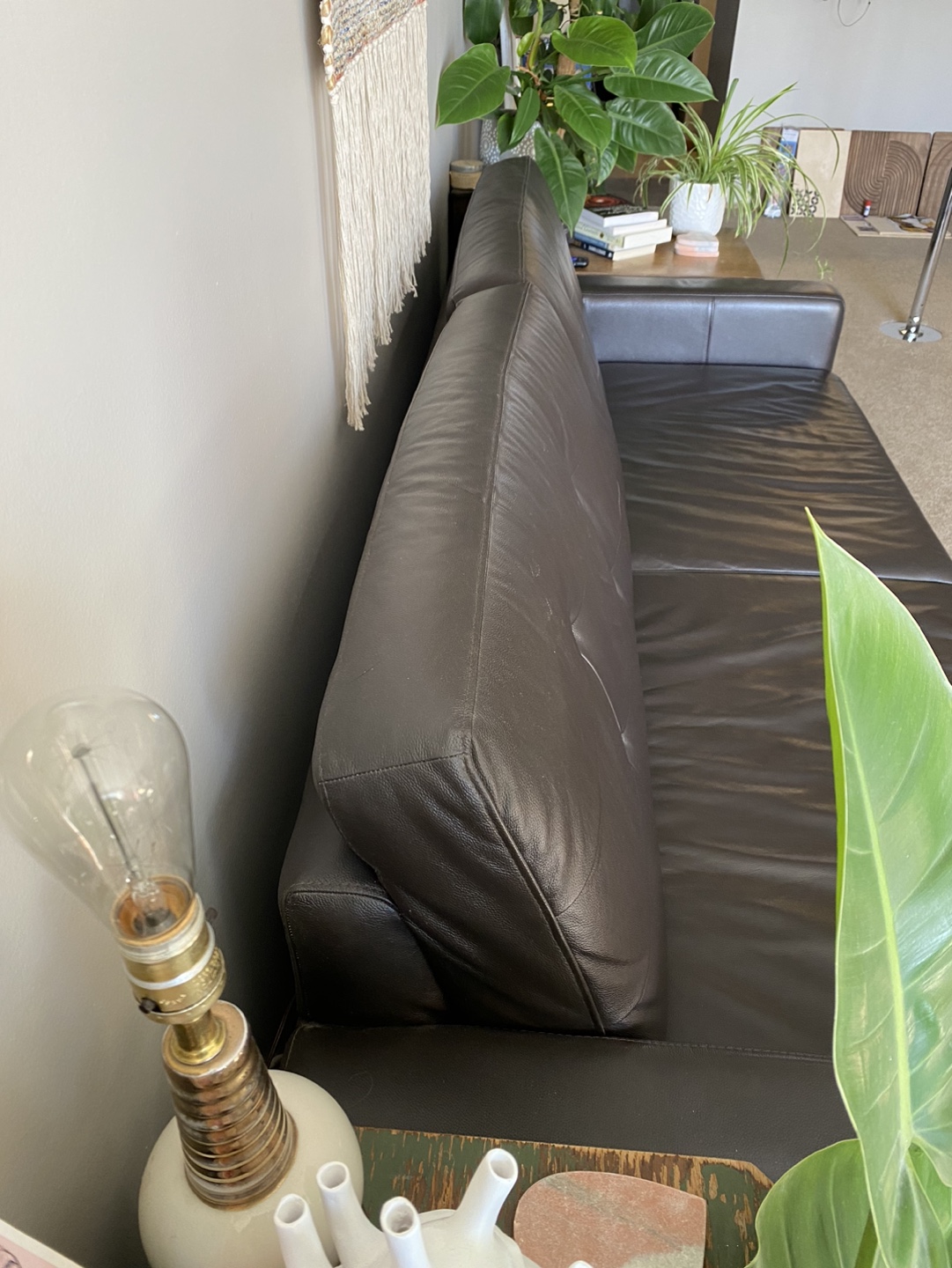 Brown Leather Sofa - photo 4