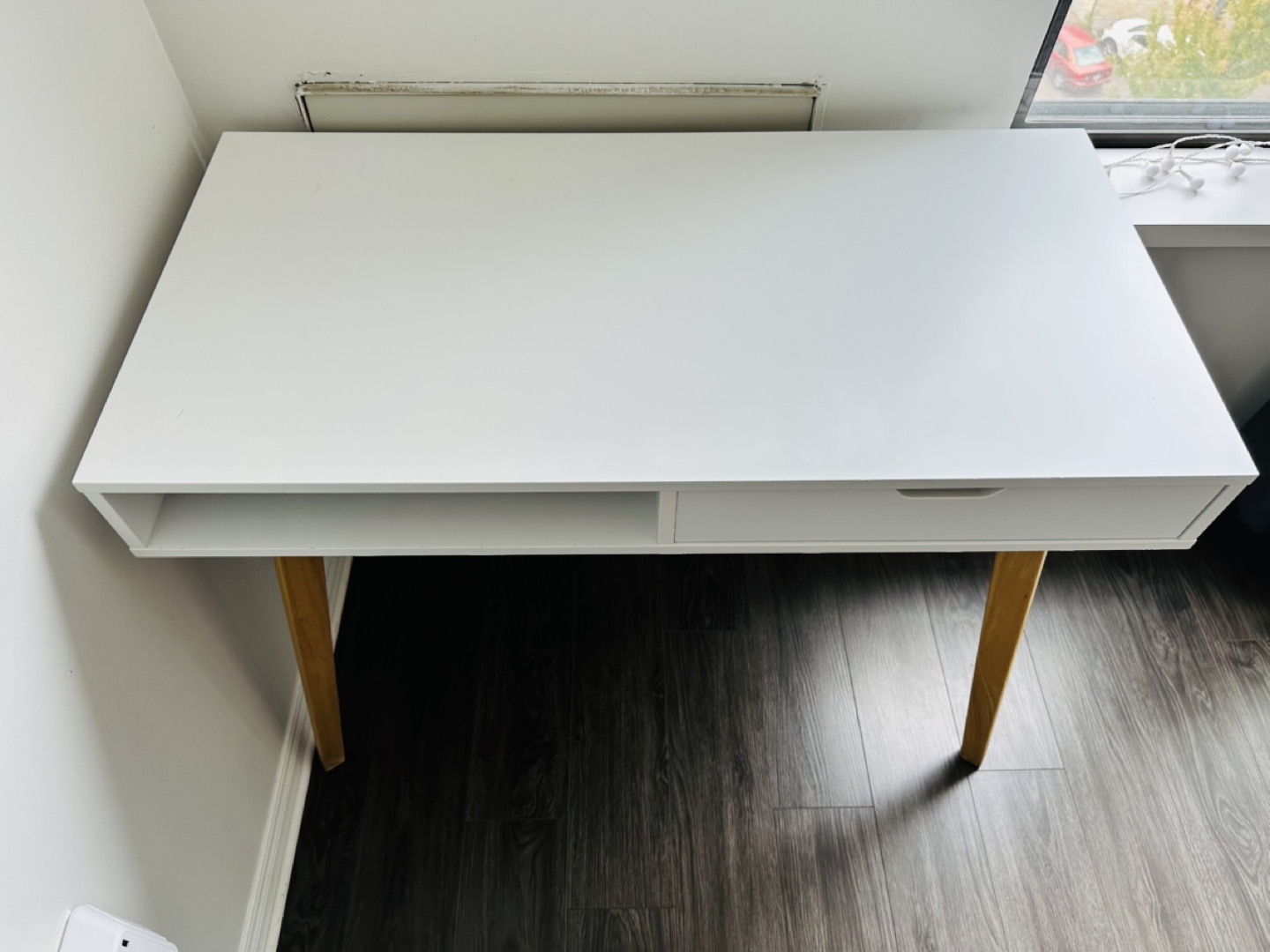 White Desk with Drawer