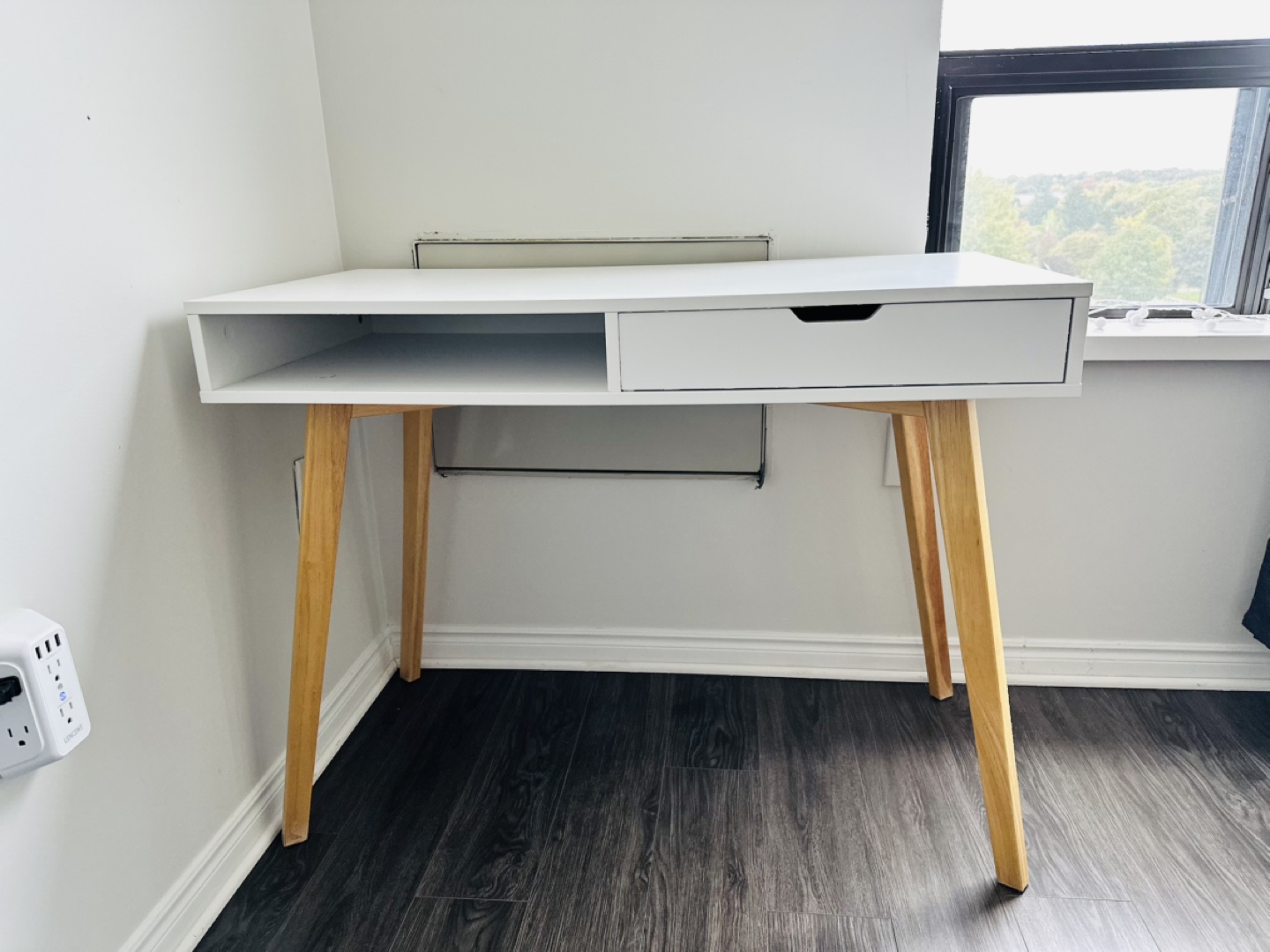 White Desk with Drawer - photo 2