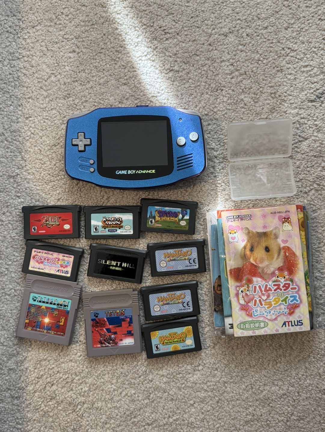 Game Boy Advance Modified shell and screen + games