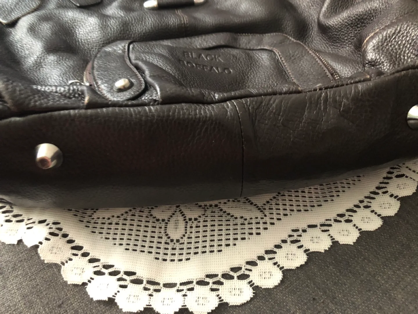 Brown pure Leather Bag image indicator(3)