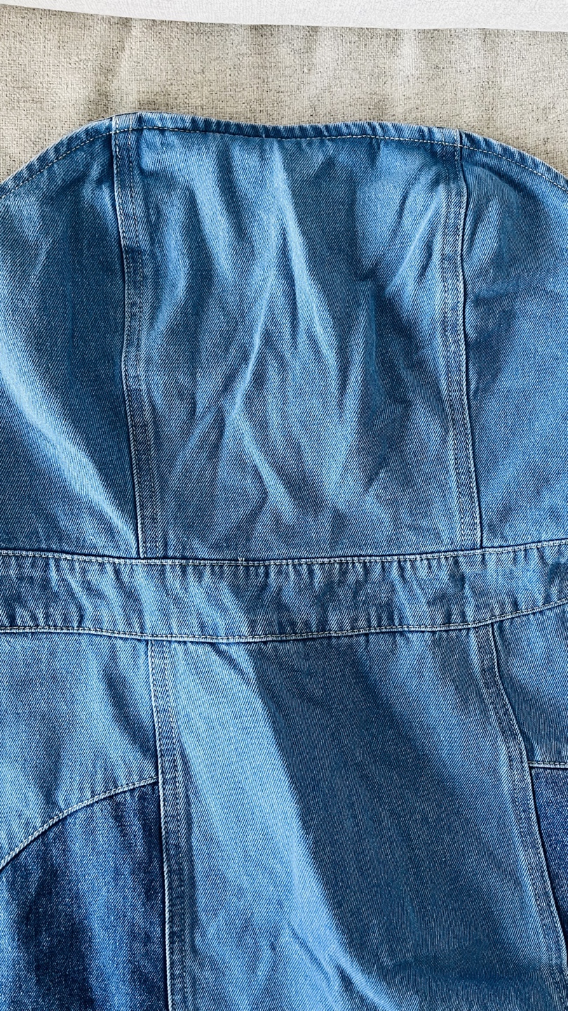 Strapless Denim Dress - photo 3